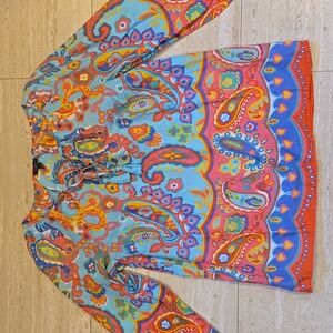 Talbot's Paisley Print 3/4 Length Sleeve Blouse